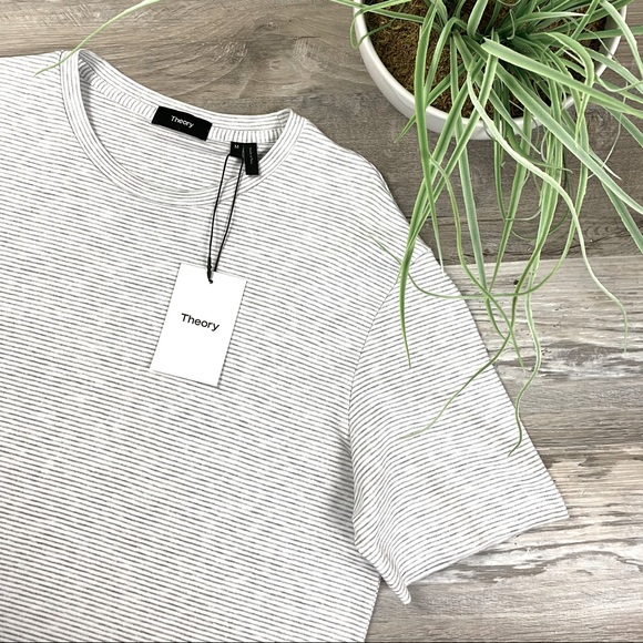 Theory Other - Theory Pima Clean Tee White Multi Heather Stripe